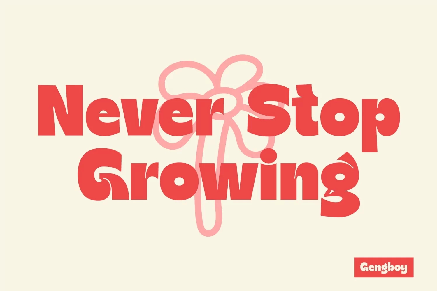 英文字体：独特卡通童趣俏皮贴纸标签海报包装标题LOGO徽标设计PS粗体字体 Gengboy Display Typeface – Hitype 设计素材 sucaiwan.com