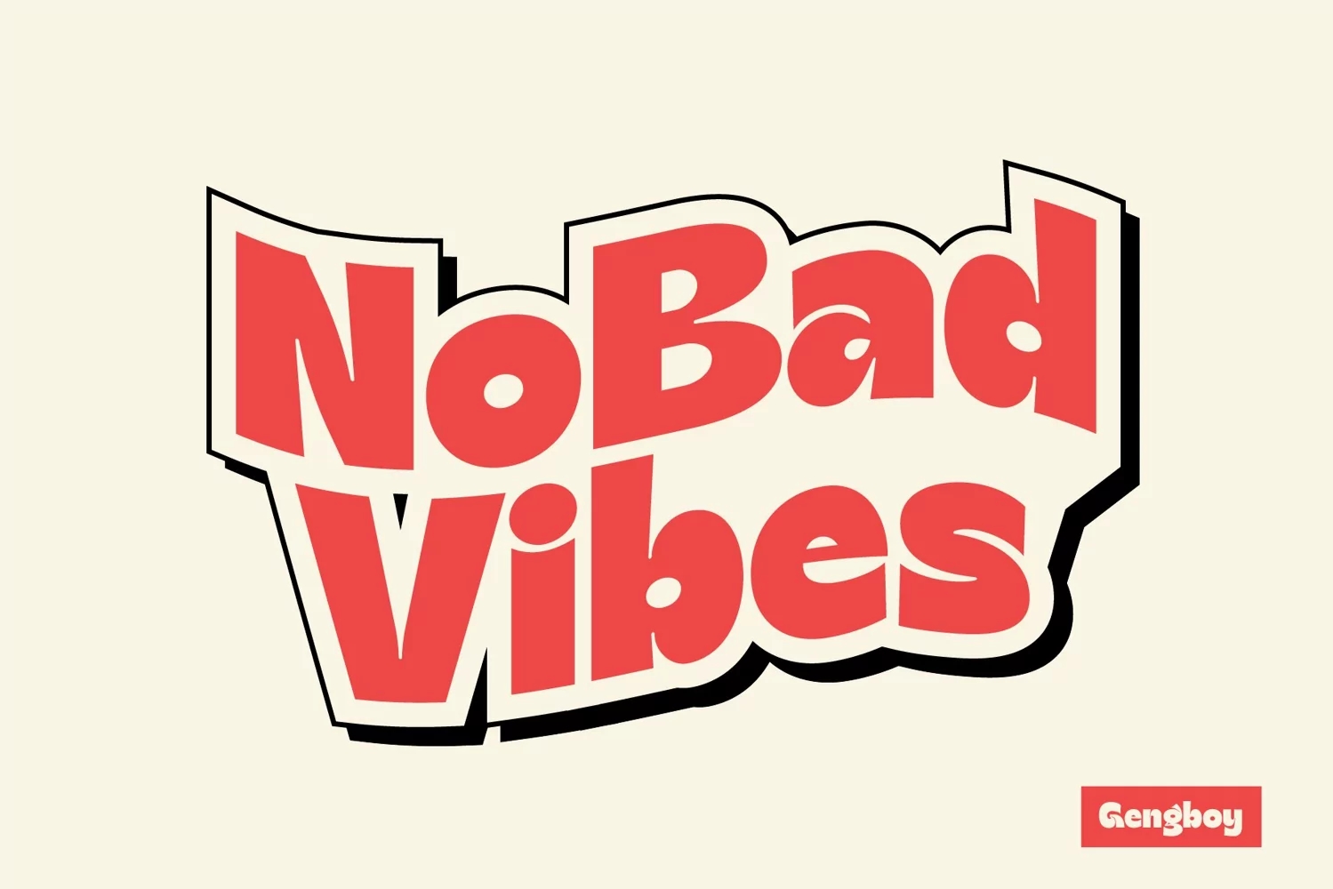 英文字体：独特卡通童趣俏皮贴纸标签海报包装标题LOGO徽标设计PS粗体字体 Gengboy Display Typeface – Hitype 设计素材 sucaiwan.com