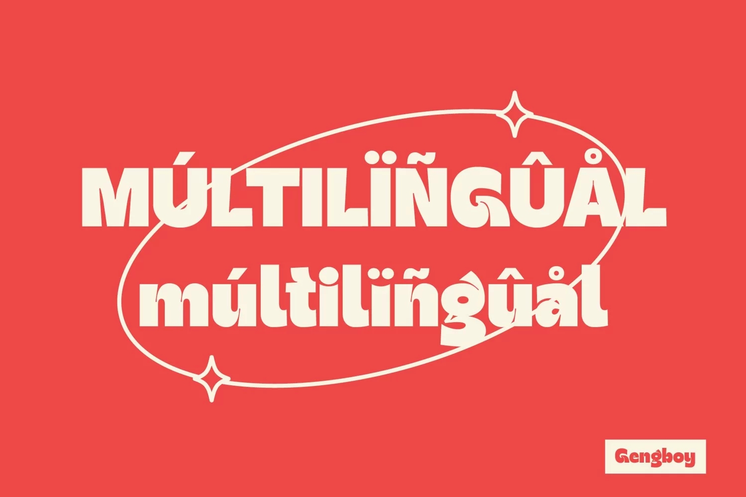 英文字体：独特卡通童趣俏皮贴纸标签海报包装标题LOGO徽标设计PS粗体字体 Gengboy Display Typeface – Hitype 设计素材 sucaiwan.com