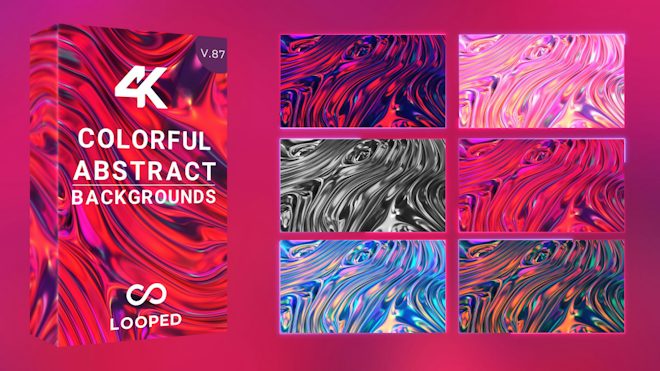 视频素材：彩色抽象艺术液体动态背景纹理4K视频素材 , sucaiwan.com