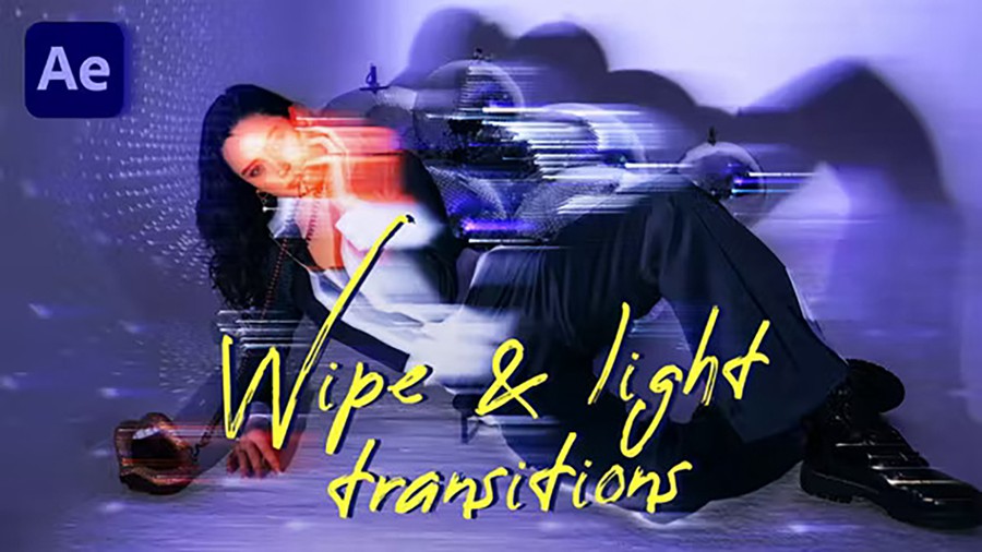 24种擦拭和灯光转场过渡AE模板 Wipe & Light Transitions 插件预设 sucaiwan.com