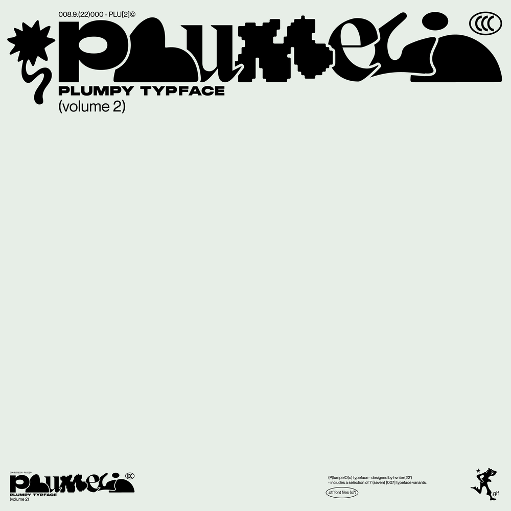 英文字体：7款Y2K趣味复古气泡涂鸦手绘抽象装饰手写无衬线西文字体套装HVNTER – Plumpelo® Typeface (Volume 2) , sucaiwan.com