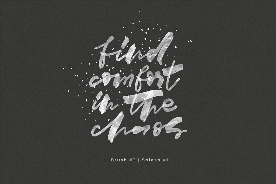 一套墨水飞溅刻字Procreate笔刷粗糙墨水纹理飞溅 Ink Lettering Brushes for ProCreate 笔刷资源 sucaiwan.com