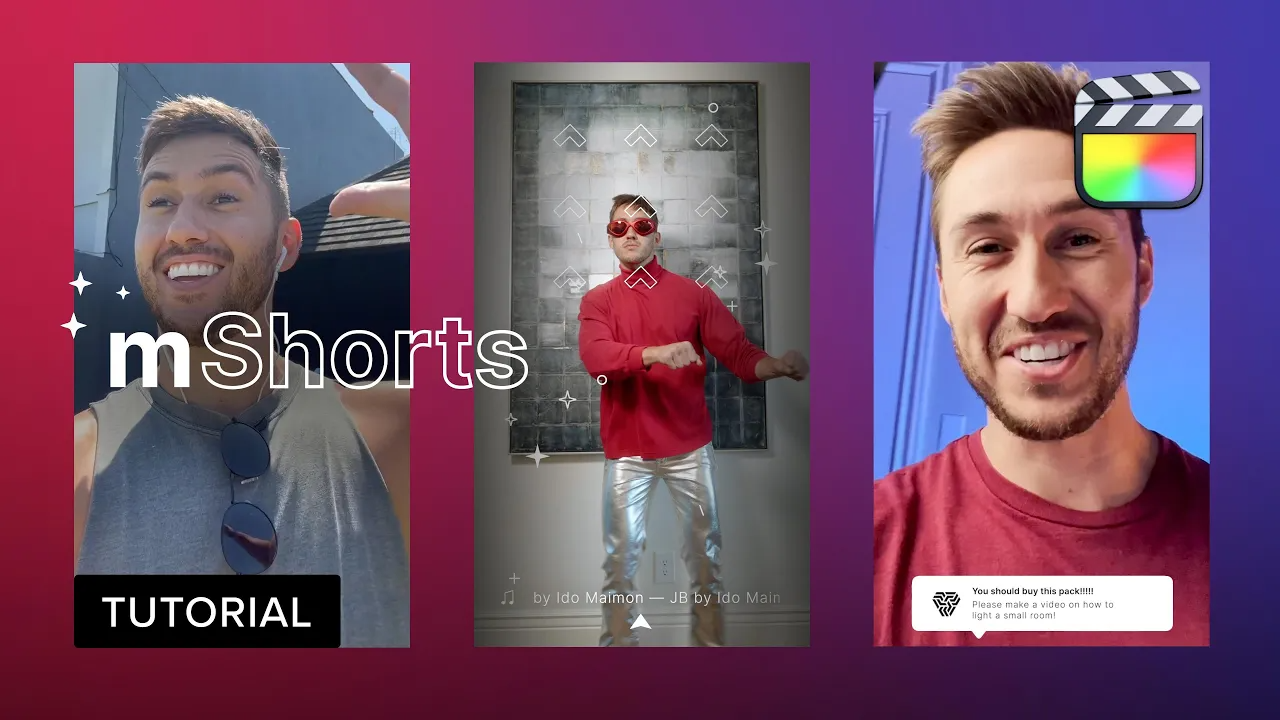 FCPX插件：110个创意竖屏包装头像点赞滑动标题介绍图形元素创作者动画 MotionVFX – mShorts 插件预设 sucaiwan.com