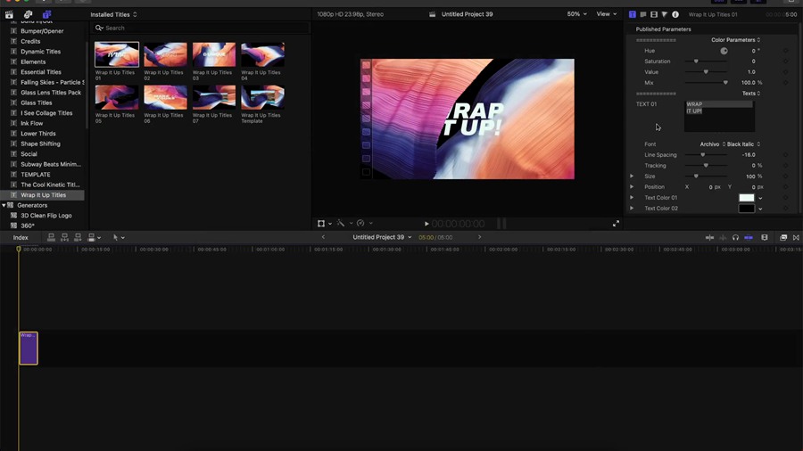 FCPX/AE/DR 4K标题模板3D渐变织物动画背景 达芬奇、FCP、AE模板3合1 Wrap It Up Titles 插件预设 sucaiwan.com