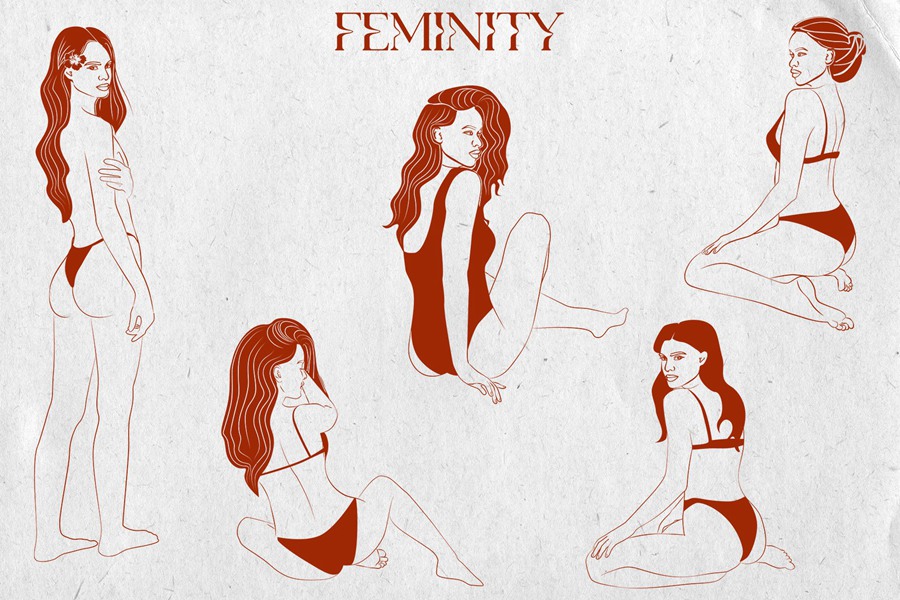 热带植物海报艺术氛围、女性气质、海洋生物、水果拼贴、纺织包装海报印刷矢量精品图形元素Tropical Retrospective Poster 图片素材 sucaiwan.com