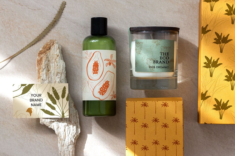 热带植物海报艺术氛围、女性气质、海洋生物、水果拼贴、纺织包装海报印刷矢量精品图形元素Tropical Retrospective Poster 图片素材 sucaiwan.com