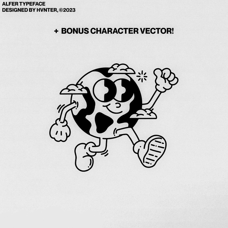 英文字体：复古Y2K趣味卡通衬线海报标题排版logo艺术西文字体 Alfer Typeface , sucaiwan.com