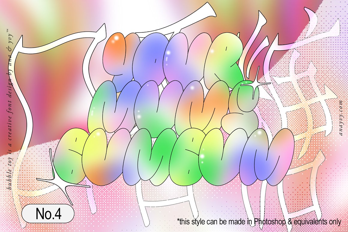 AnA & YvY 千禧年Y2K风格复古手工涂鸦抽象矢量英文字体 Bubble Toy 2000s Retro Graffiti 设计素材 sucaiwan.com