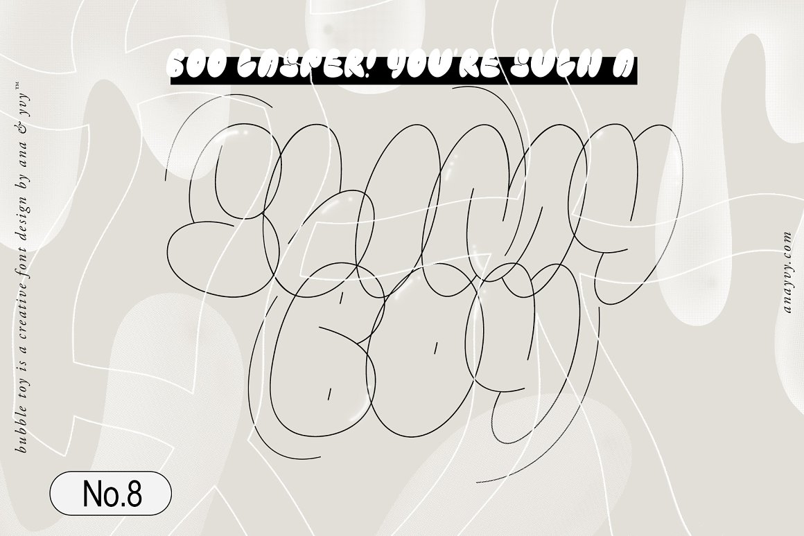AnA & YvY 千禧年Y2K风格复古手工涂鸦抽象矢量英文字体 Bubble Toy 2000s Retro Graffiti 设计素材 sucaiwan.com