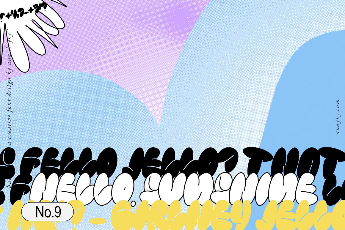 AnA & YvY 千禧年Y2K风格复古手工涂鸦抽象矢量英文字体 Bubble Toy 2000s Retro Graffiti 设计素材 sucaiwan.com