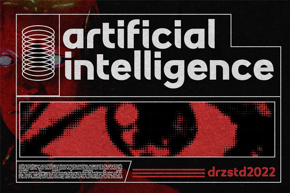 Hinter 复古做旧圆角无衬线油墨渗透打印效果几何英文字体 Rounded Geometric Font 设计素材 第5张-素材湾丨精选海外优质设计素材资源 Hinter 复古做旧圆角无衬线油墨渗透打印效果几何英文字体 Rounded Geometric Font 设计素材 sucaiwan.com