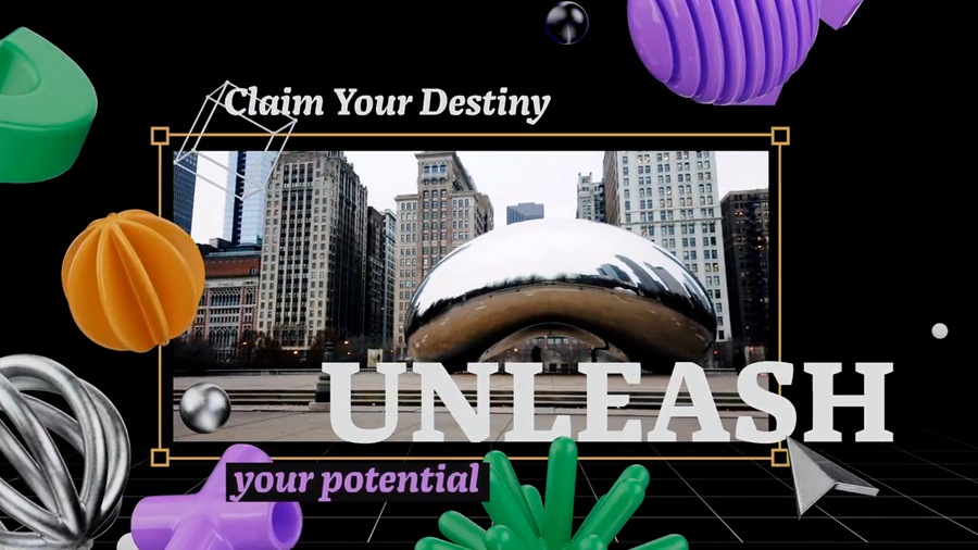 一款时尚彩色3D图形和动态箭头动画Ae模板 Base Form Opener 插件预设 sucaiwan.com