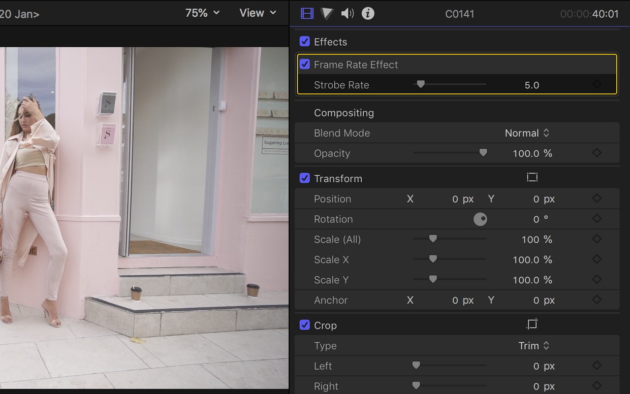 FCPX插件：降低视频帧速率定格动画照片效果 Ryan Nangle – Frame Rate Effect 插件预设 sucaiwan.com