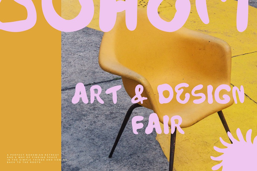 潮流波西米亚氛围手工画笔狂野精神阳光手写装饰字体 Bohemian Notes Bold Handmade Font 设计素材 sucaiwan.com