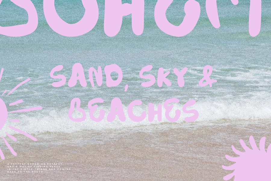 潮流波西米亚氛围手工画笔狂野精神阳光手写装饰字体 Bohemian Notes Bold Handmade Font 设计素材 sucaiwan.com