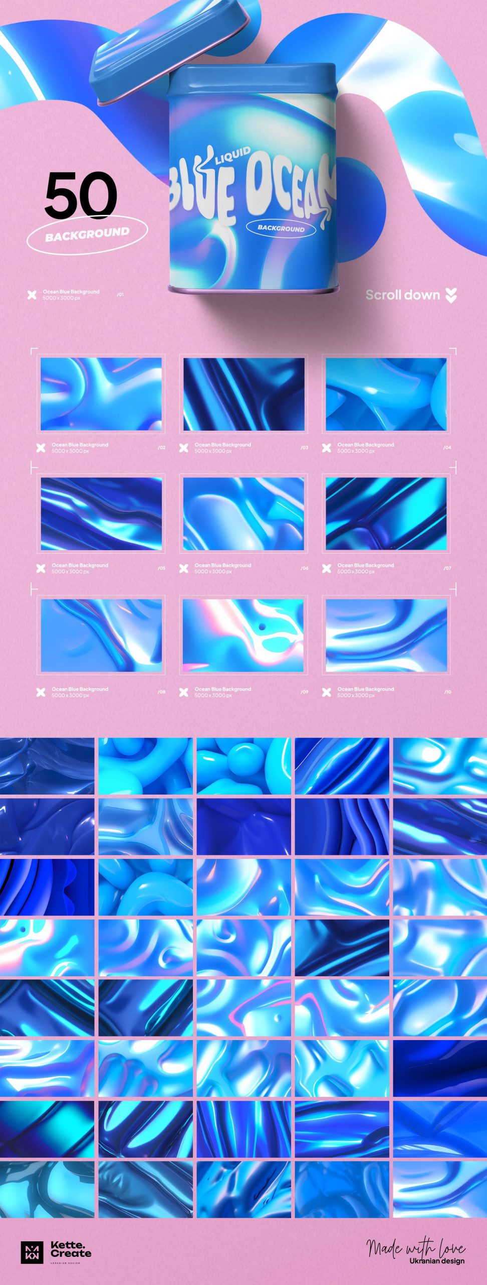 135张高品质渐变海洋蓝色背景品牌包装纸织物海报设计纹理波西米亚风格装饰 Ocean Blue | Background 图片素材 sucaiwan.com