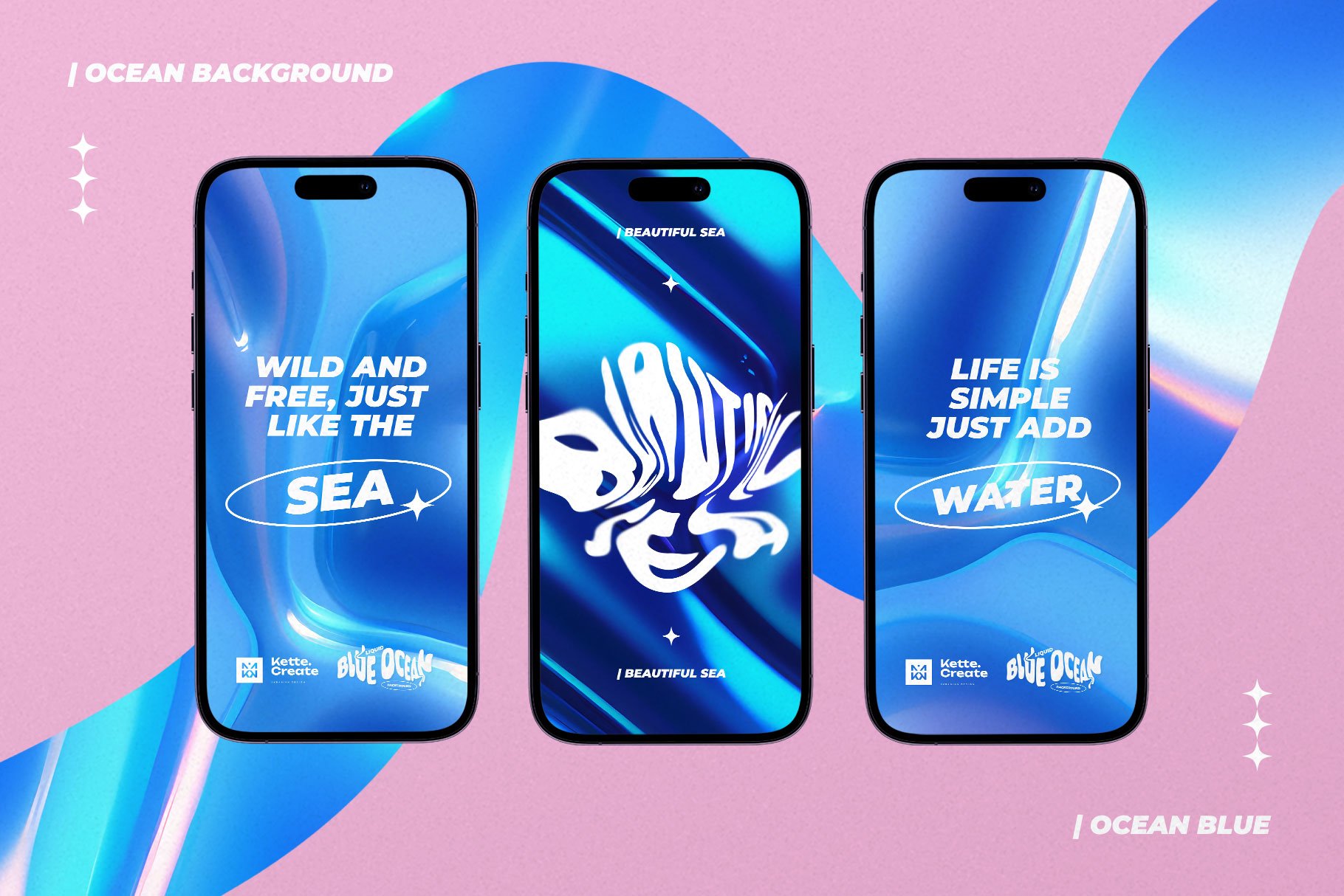 135张高品质渐变海洋蓝色背景品牌包装纸织物海报设计纹理波西米亚风格装饰 Ocean Blue | Background 图片素材 sucaiwan.com