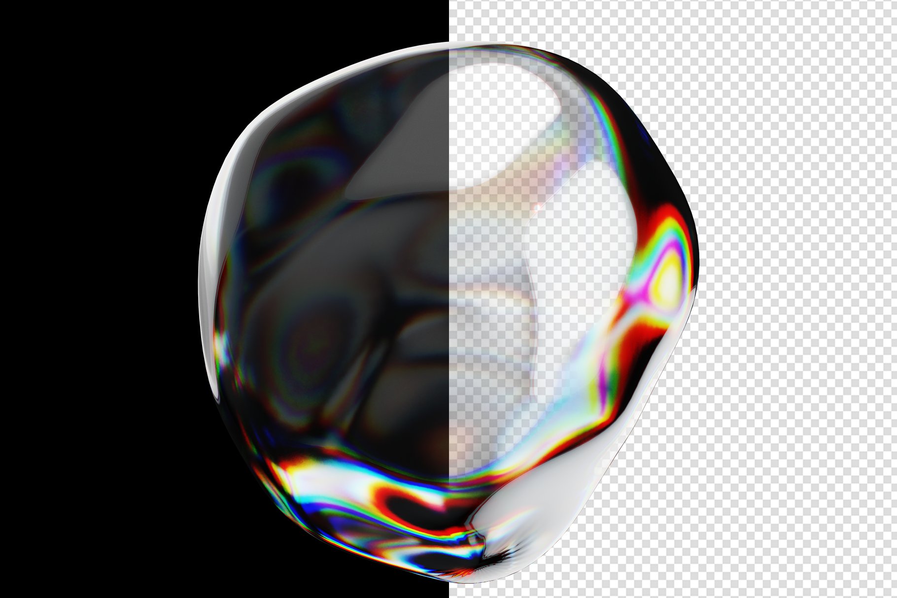 54种不同且独特的玻璃水晶3D立体形状设计元素合集 3D Chromatic Shapes Pack 设计素材 sucaiwan.com