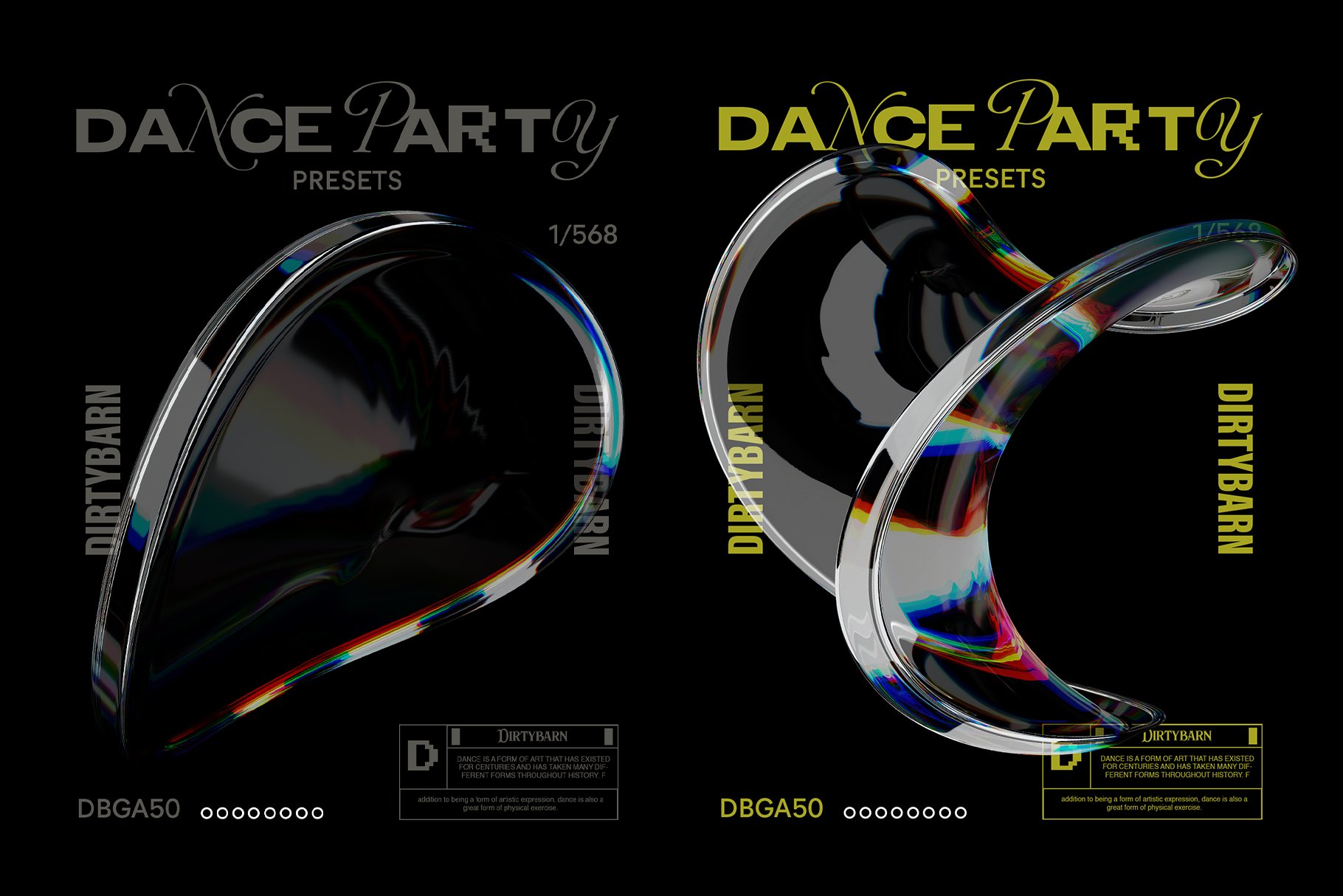 54种不同且独特的玻璃水晶3D立体形状设计元素合集 3D Chromatic Shapes Pack 设计素材 sucaiwan.com
