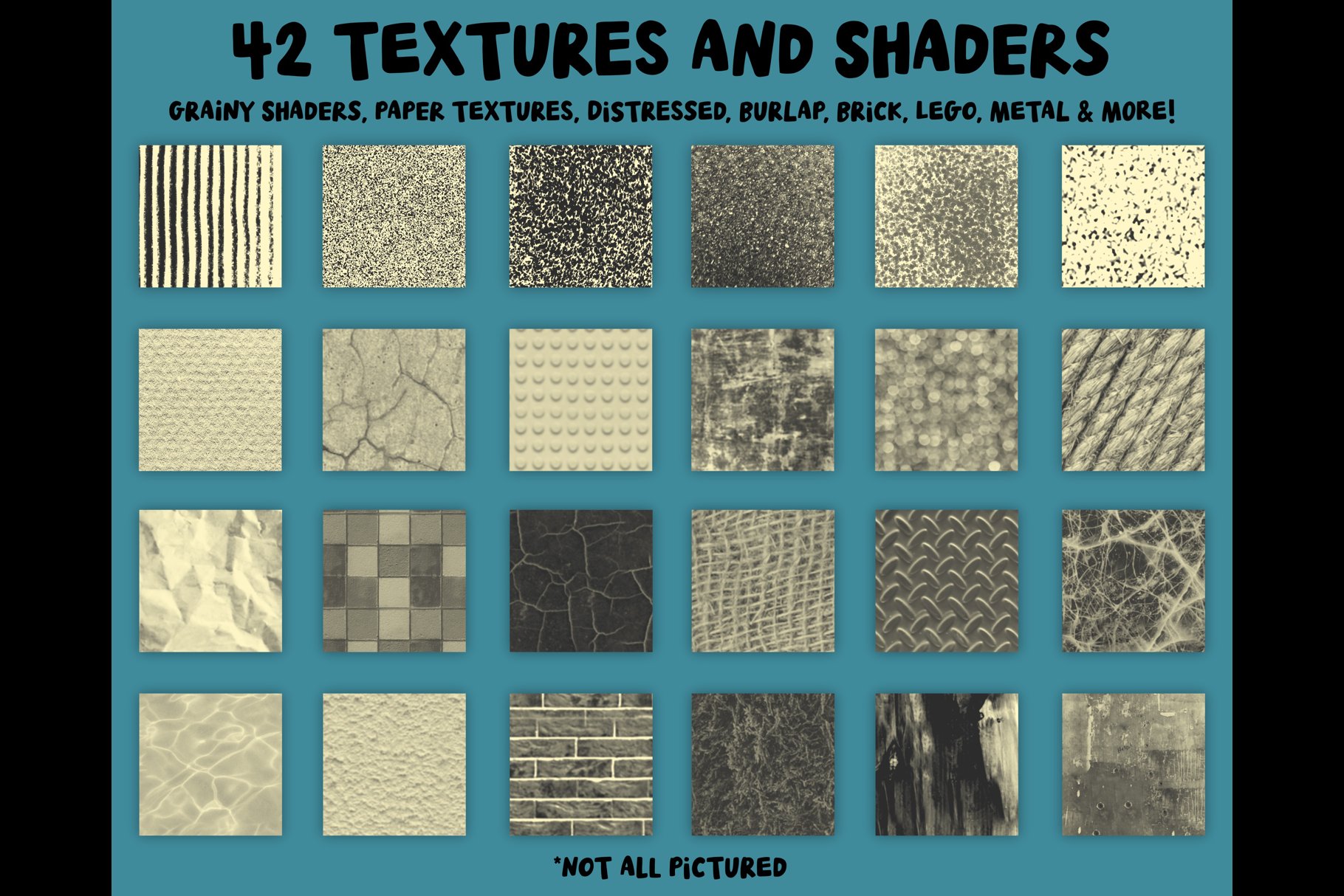 Procreate Zine Kit with 350 Brushes! 超350种画笔和图章带纹理图案、着色器、标记和刻字画笔、半色调、字母和文字图章以及逼真拼贴图章 图片素材 sucaiwan.com
