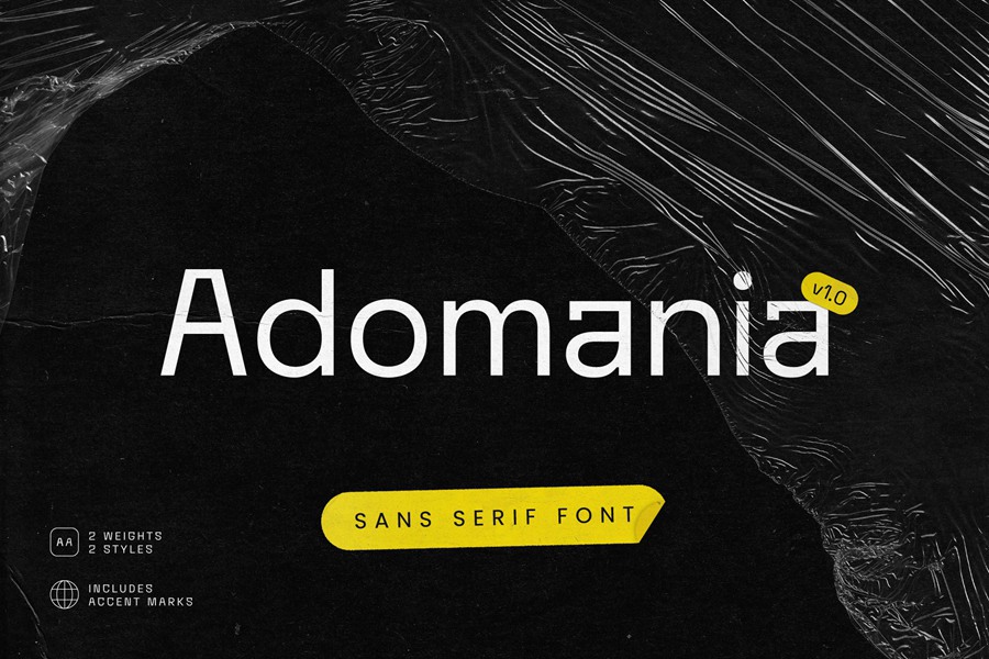 Adomania | Sans Serif Font 时尚未来风网页海报设计标题无衬线字体 设计素材 sucaiwan.com