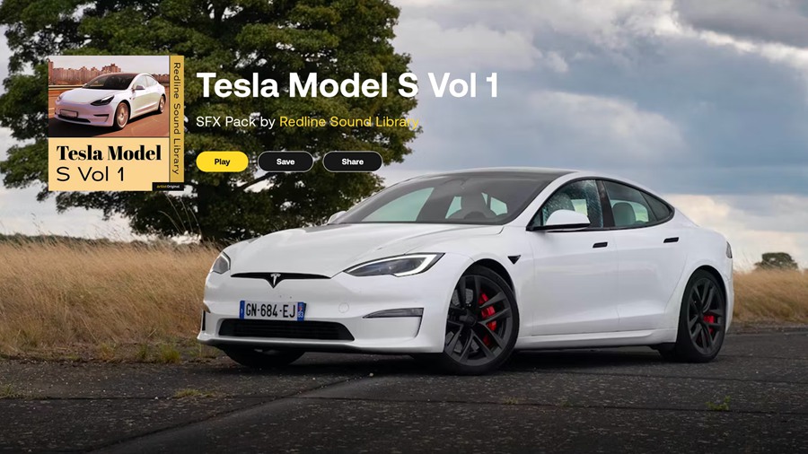Artlist – Tesla特斯拉电动汽车音效出发驶离加速行驶转弯超车高质量汽车音效合集 Tesla Model S Vol.1 第1卷 , sucaiwan.com
