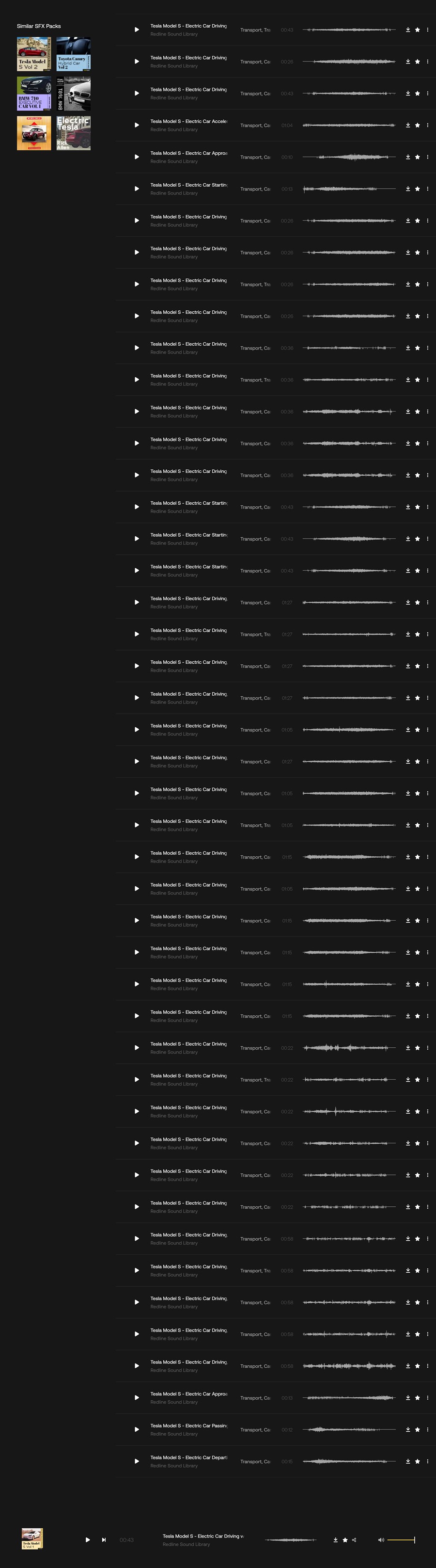 Artlist – Tesla特斯拉电动汽车音效出发驶离加速行驶转弯超车高质量汽车音效合集 Tesla Model S Vol.1 第1卷 , sucaiwan.com