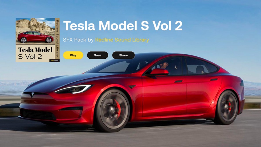 Artlist – Tesla特斯拉电动汽车音效车门打开进入车窗电动后备箱开关快速驶过蜂呜警报高质量汽车音效合集 Tesla Model S Vol.2 第2卷 , sucaiwan.com