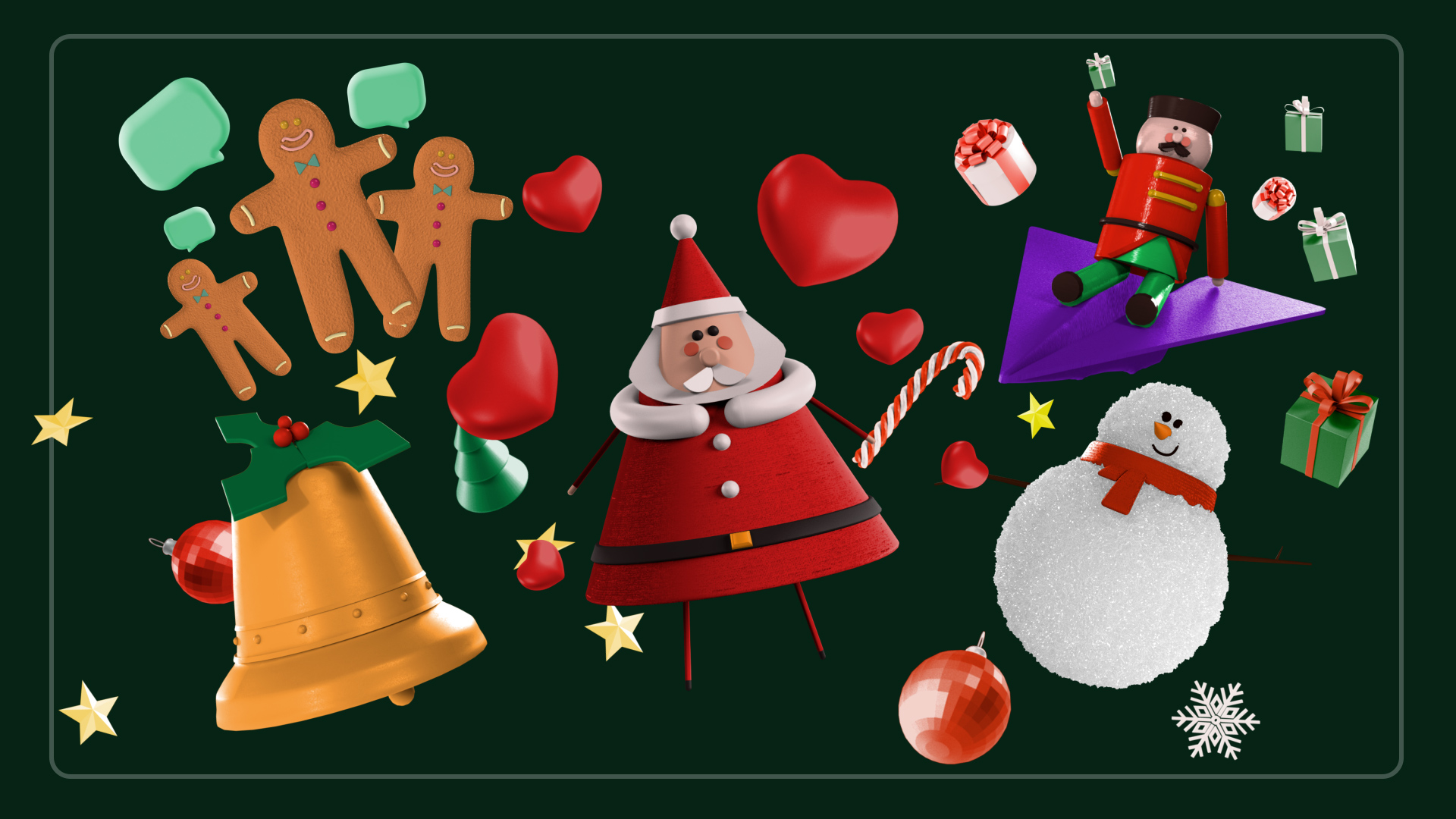 AE模板：6个圣诞节图标元素3D动画 3D Christmas Social Icons Pack 影视音频 sucaiwan.com