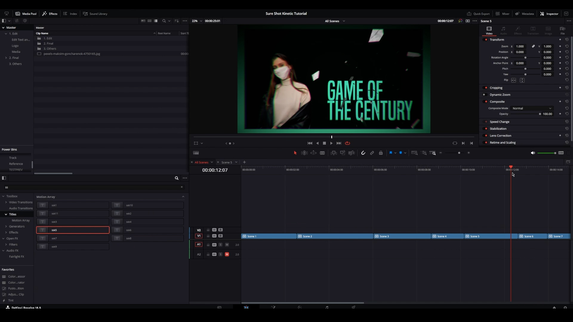 达芬奇/AE模板：4K时尚标题排版片头快闪动力学3D碎片2D火焰爆炸模板 Sure Shot Kinetic 影视音频 sucaiwan.com