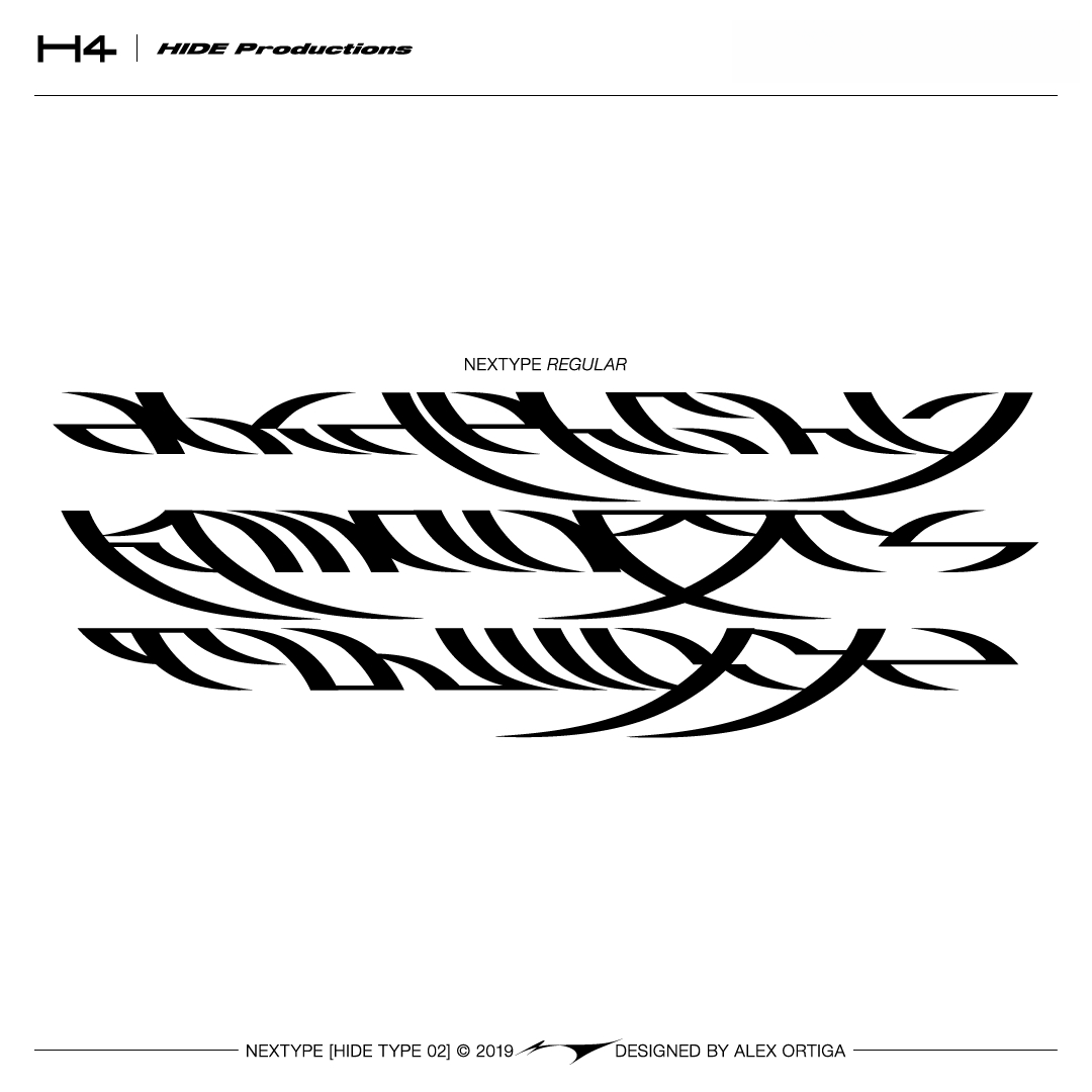 HIDE Productions 创意未来科幻酸性艺术抽象logo海报标题设计装饰英文字体 NEXTYPE HIDE TYPE 01 设计素材 sucaiwan.com