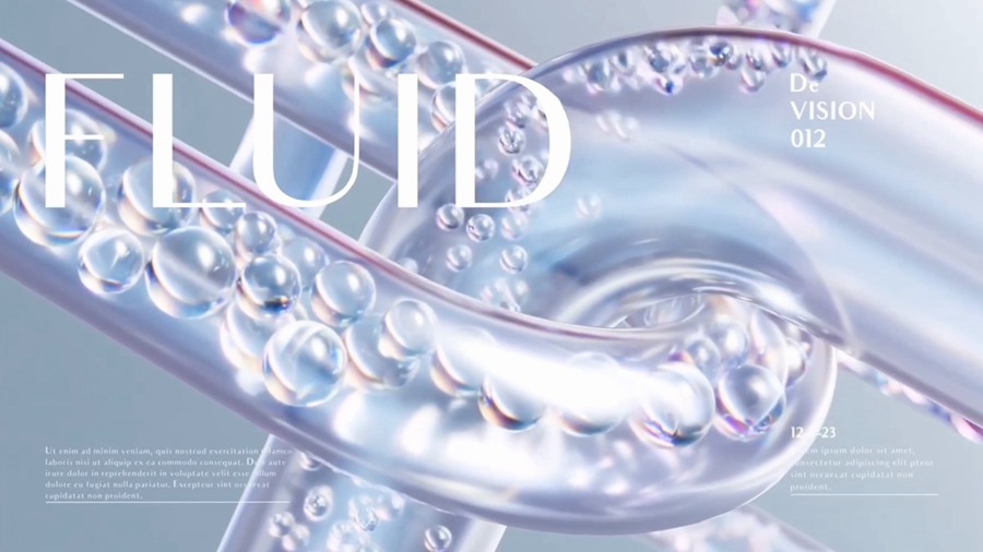 PR/AE/FCPX/达芬奇 4K时尚抽象3D气泡液体水晶背景动画 4合1视频模板 Crystal Palace Slides 插件预设 sucaiwan.com
