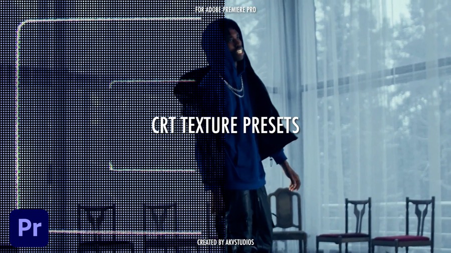 PR预设：AKV Studios 10多种复古CRT电视屏幕发光像素化低保真美学效果 AKV Studios – CRT Texture Presets 插件预设 sucaiwan.com