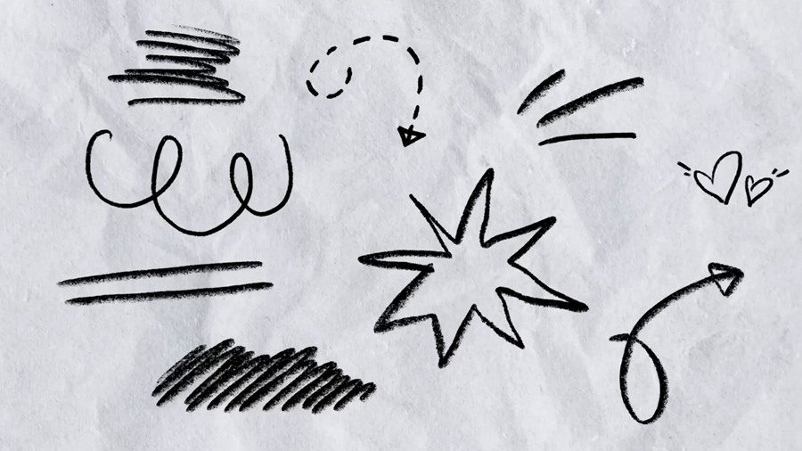 PR/AE模板：50个手绘涂鸦动画元素扁线主题图标视频模板 Sketch Stickers 插件预设 sucaiwan.com