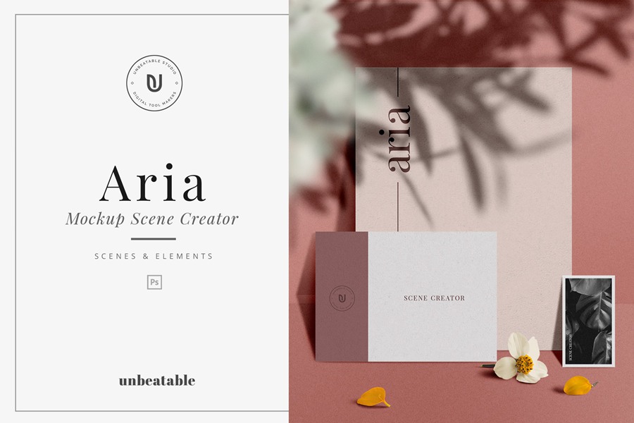 Aria – Mockup Scene Creator 独特模型自然捕捉真实阴影元素效果自定义场景样机 样机素材 sucaiwan.com