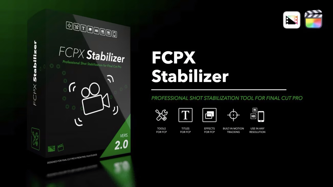 FCPX插件:视频焦点稳定器自动跟踪稳定防抖插件 Pixel Film Studios – FCPX Stabilizer 2.0 插件预设 第1张-素材湾丨精选海外优质设计素材资源 FCPX插件:视频焦点稳定器自动跟踪稳定防抖插件 Pixel Film Studios – FCPX Stabilizer 2.0 插件预设 sucaiwan.com