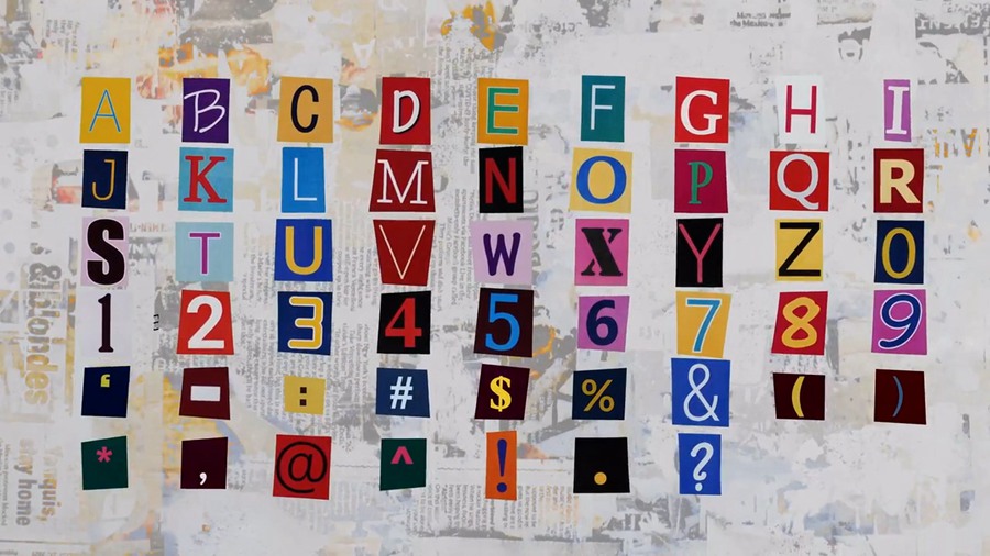AE模板：复古字母数字符号文本标题拼贴风格效果皱巴巴纸动画 Collage TypeHype 影视音频 sucaiwan.com