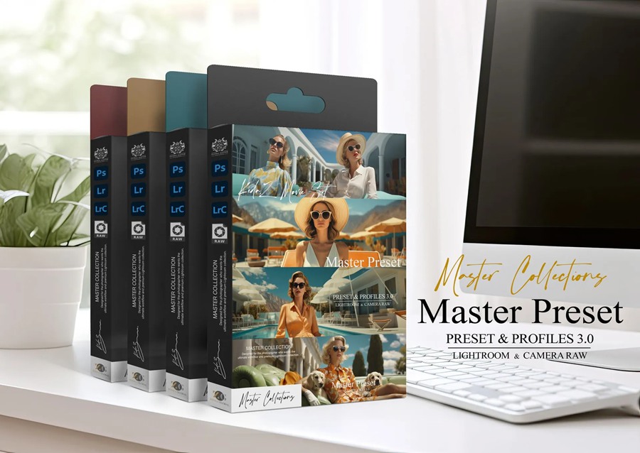 730个复古80年代电影胶片人像风光摄影后期4合1套装LR预设+视频LUT Kedazglobal – Master Collections Presets 3.0 Full Set 插件预设 sucaiwan.com