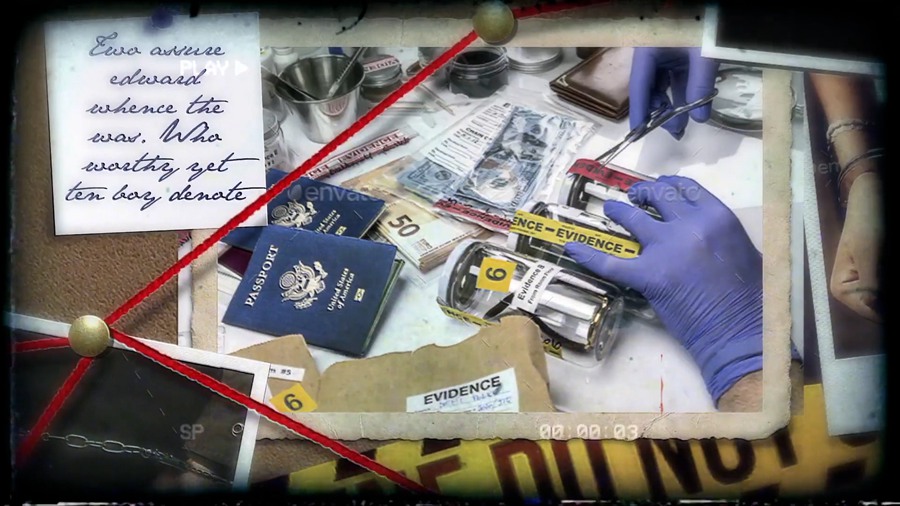 AE模板：Crime Case 复古犯罪案件悬疑电影电视节目拼贴风格视频片头动画 影视音频 sucaiwan.com