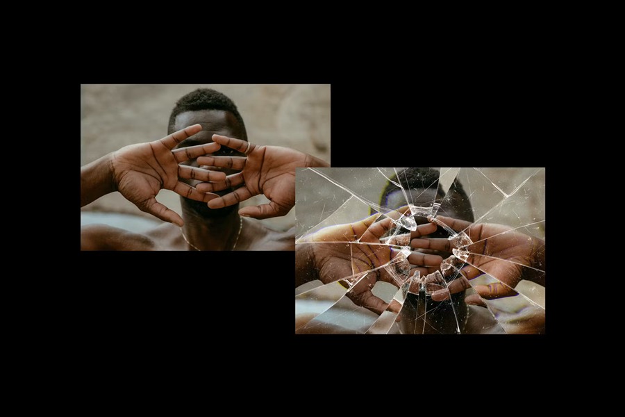 玻璃破裂照片效果Photoshop模板 Smashed Glass Photo Effect 图片素材 sucaiwan.com