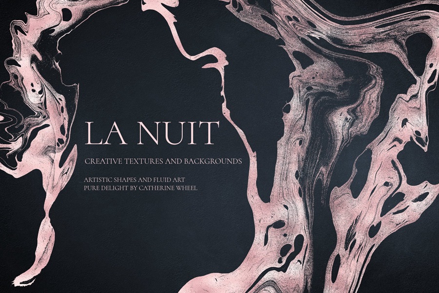 58张奢华黑金金色波浪优雅永恒纹理背景 La Nuit Rose Gold Textures 图片素材 sucaiwan.com