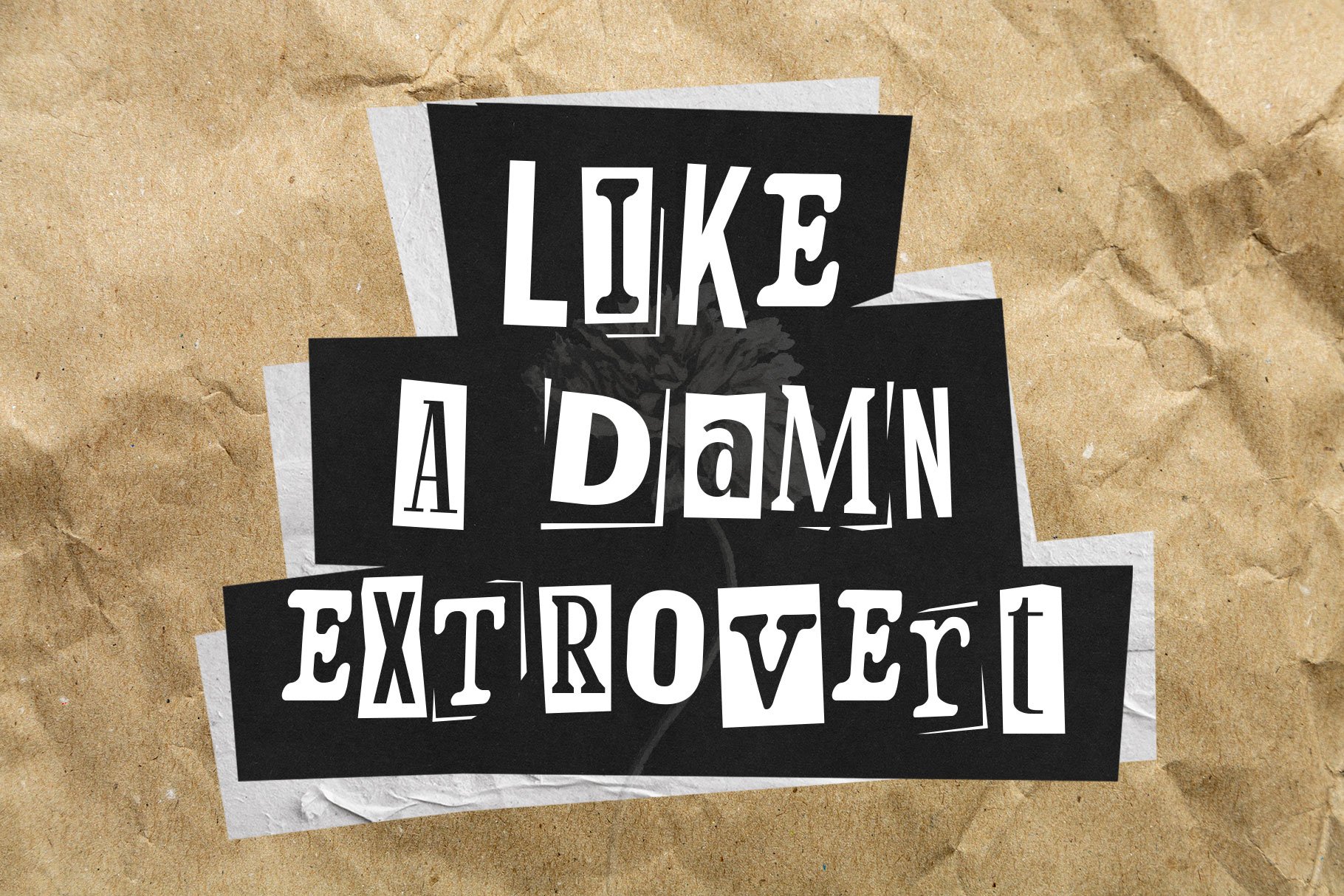 复古拼贴艺术剪纸无衬线压缩衬线手写和老式打字机混合字体 Retroma Vibes – Mixed Font 设计素材 sucaiwan.com