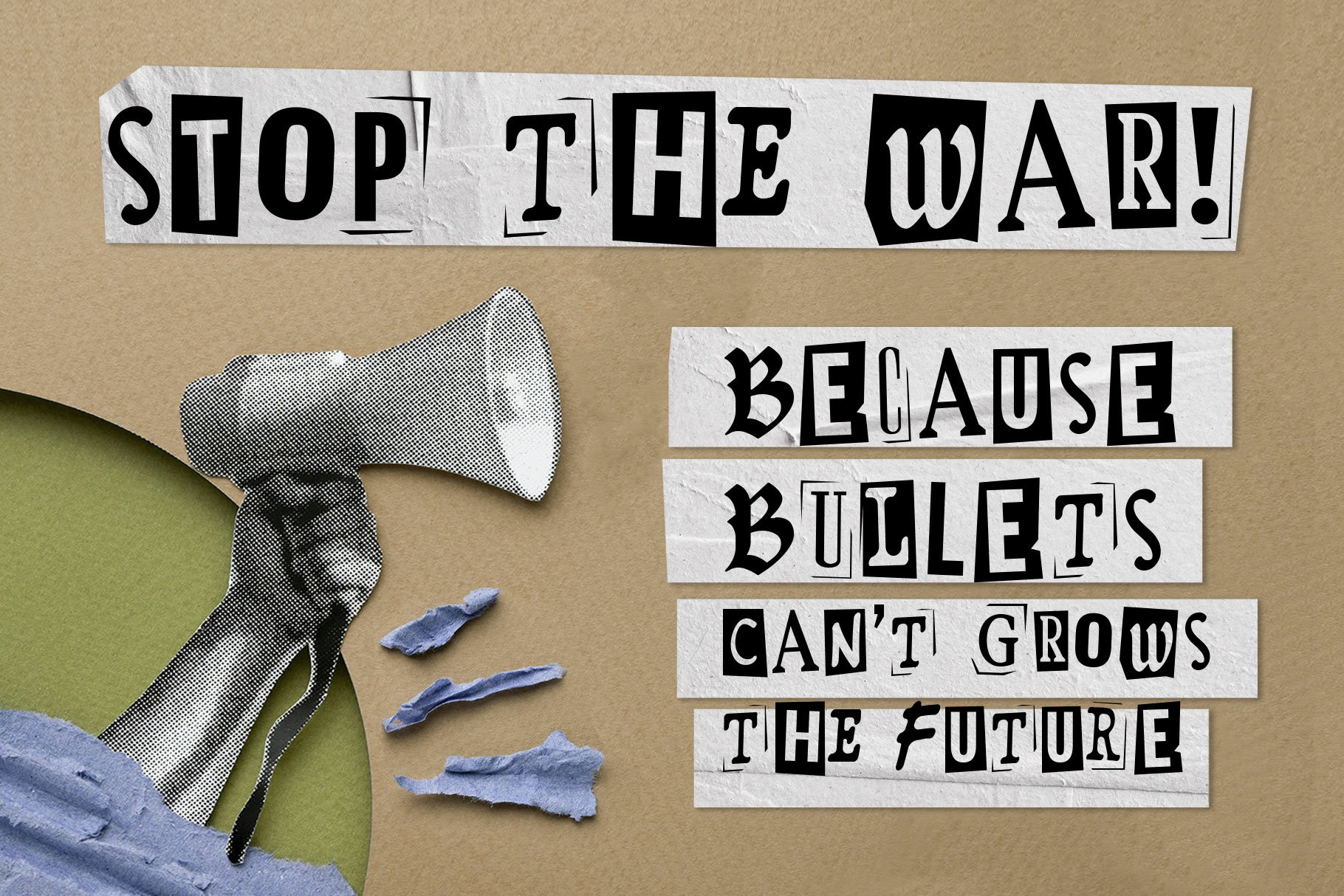 复古拼贴艺术剪纸无衬线压缩衬线手写和老式打字机混合字体 Retroma Vibes – Mixed Font 设计素材 sucaiwan.com