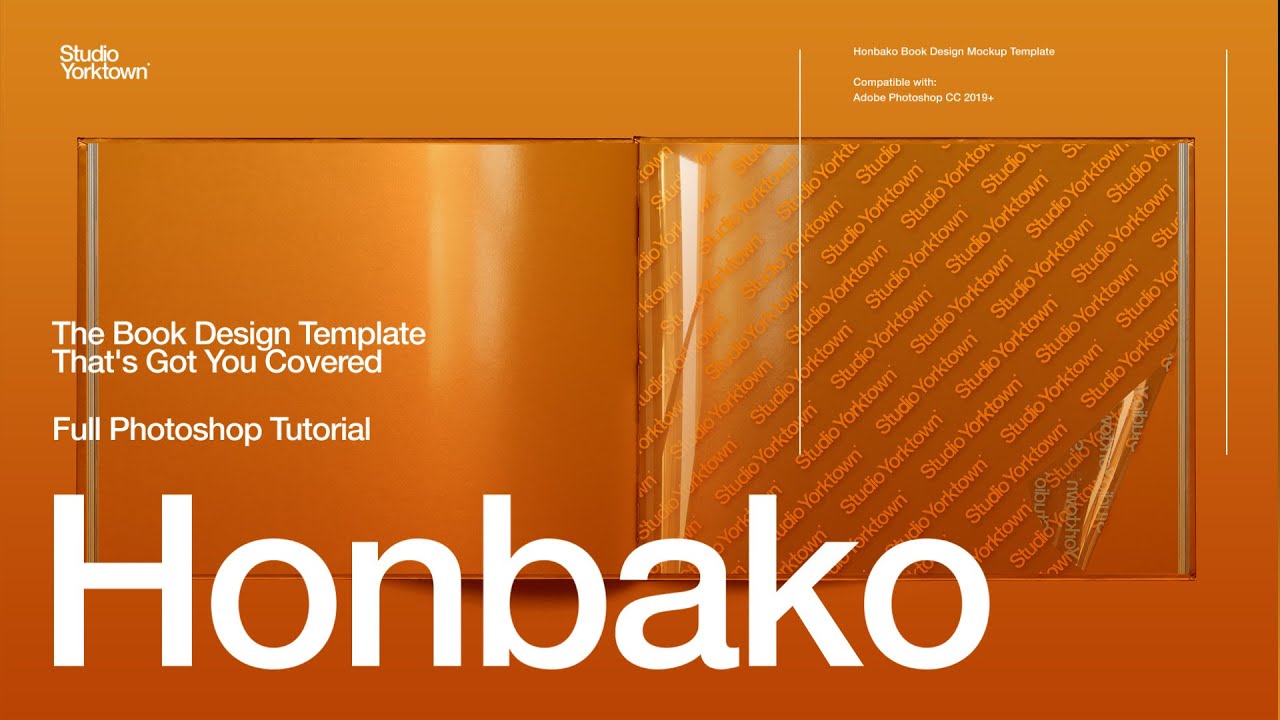 Honbako 逼真全息箔光面亮面高端书籍提案页面卷曲书籍设计PSD样机模板 样机素材 sucaiwan.com