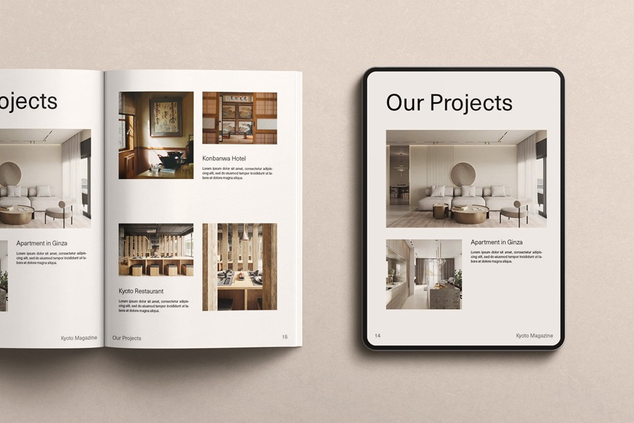 京都家居杂志和作品集模板 Kyoto Magazine & Portfolio Template 幻灯图表 第7张-素材湾丨精选海外优质设计素材资源 京都家居杂志和作品集模板 Kyoto Magazine & Portfolio Template 幻灯图表 sucaiwan.com