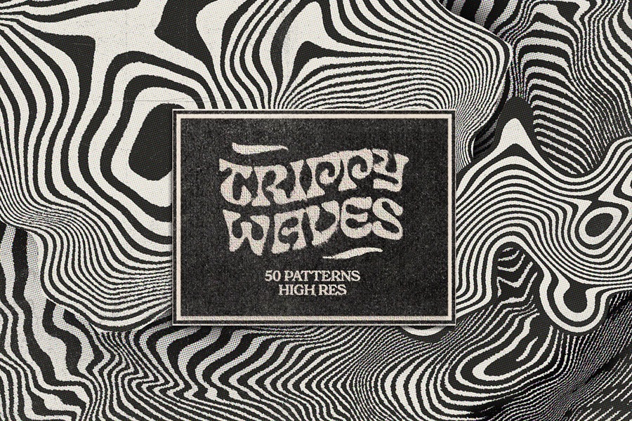 Trippy Waves Patterns 50种怀旧复古迷幻波浪波纹形状 拼贴艺术、海报、包装设计图案 JPG PNG AI , 第1张-素材湾丨精选海外优质设计素材资源 Trippy Waves Patterns 50种怀旧复古迷幻波浪波纹形状 拼贴艺术、海报、包装设计图案 JPG PNG AI , sucaiwan.com