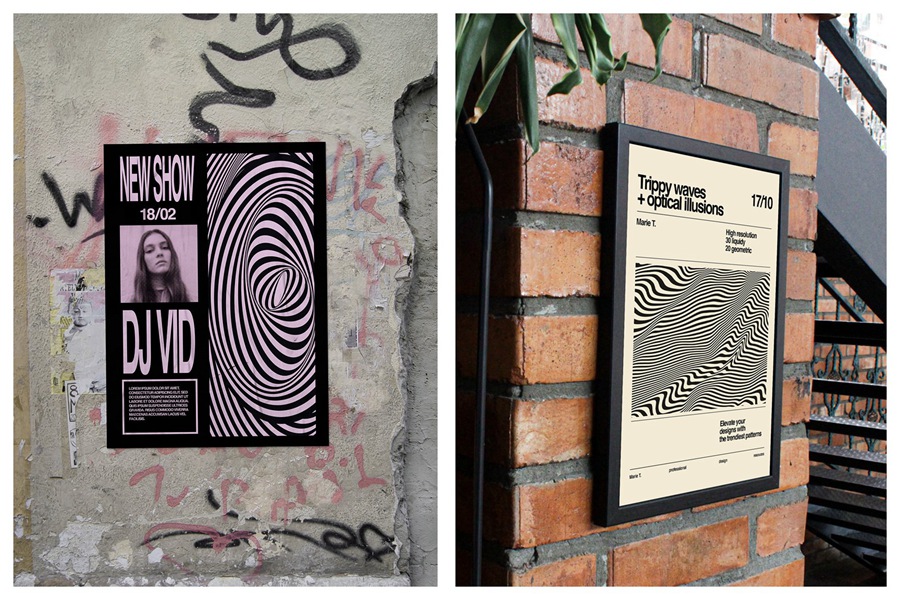 Trippy Waves Patterns 50种怀旧复古迷幻波浪波纹形状 拼贴艺术、海报、包装设计图案 JPG PNG AI , 第2张-素材湾丨精选海外优质设计素材资源 Trippy Waves Patterns 50种怀旧复古迷幻波浪波纹形状 拼贴艺术、海报、包装设计图案 JPG PNG AI , sucaiwan.com