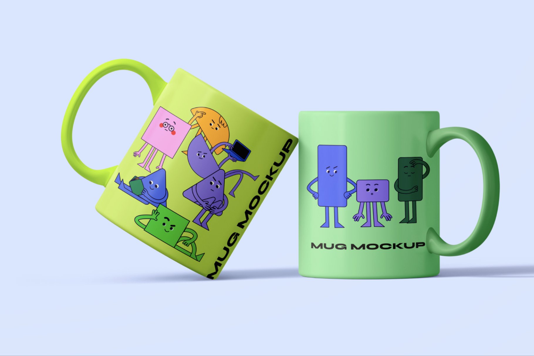 几何形状人物 PNG、AI矢量图形插画 Geometric Shape Characters , sucaiwan.com