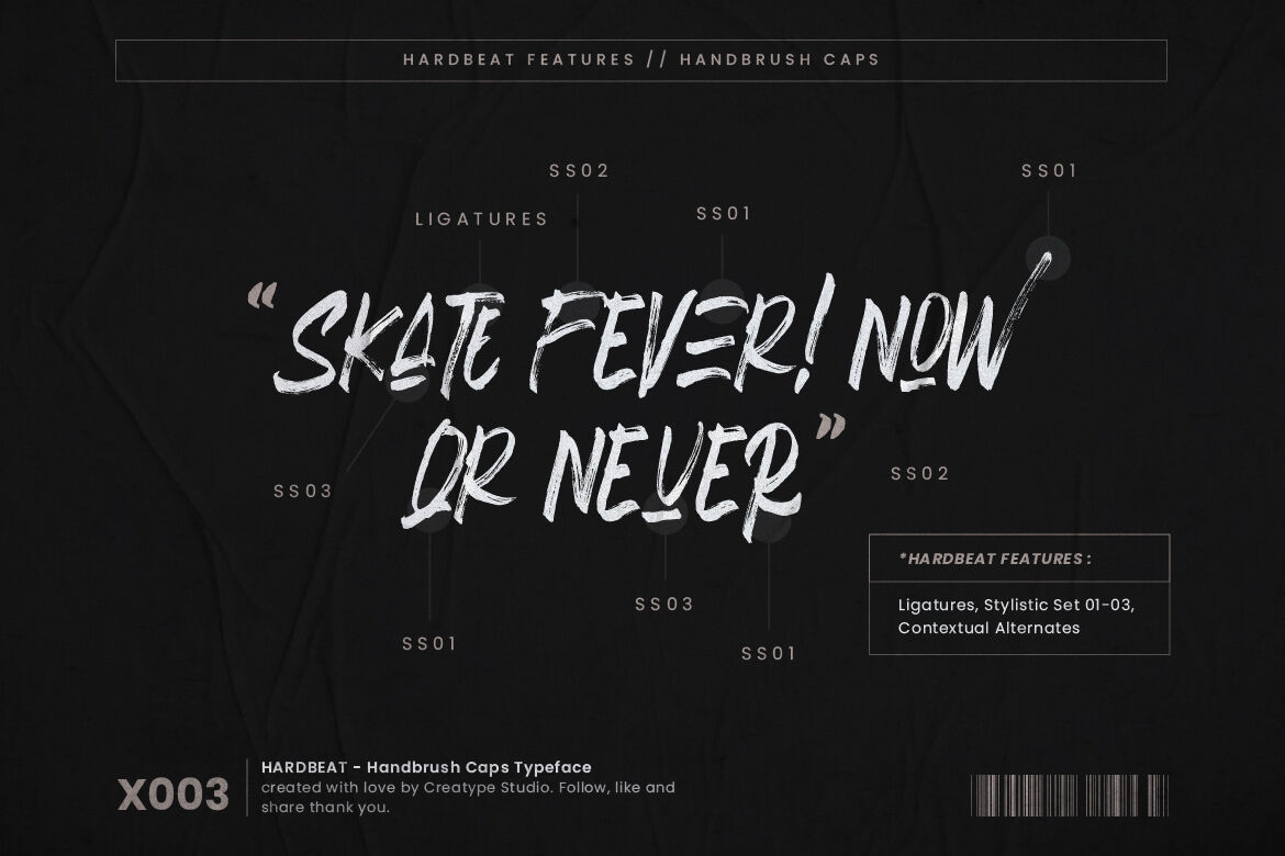 THEHUNGRYJPEG 独特毛笔触感连字飞溅纹理海报封面英文字体 Hardbeat 设计素材 第9张-素材湾丨精选海外优质设计素材资源 THEHUNGRYJPEG 独特毛笔触感连字飞溅纹理海报封面英文字体 Hardbeat 设计素材 sucaiwan.com